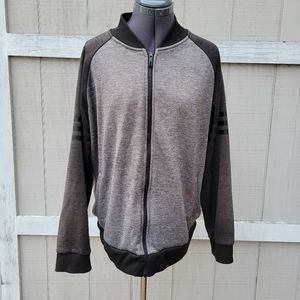 Adidas Youth Boys Gray Three Stripes Full Zip Climawarm Sweatshirt Jacket XL